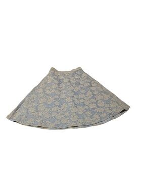 Catherine Malandrino A Line skirt - sky blue scuba skirt with gray flowers